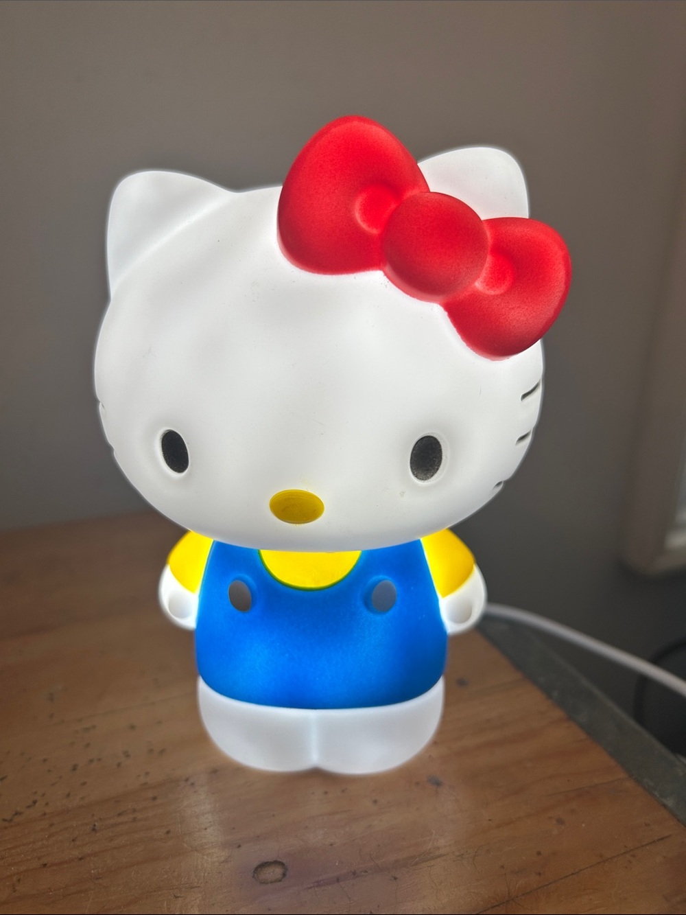 Hello Kitty LED Night Light with Red Bow and Blue Outfit color changing